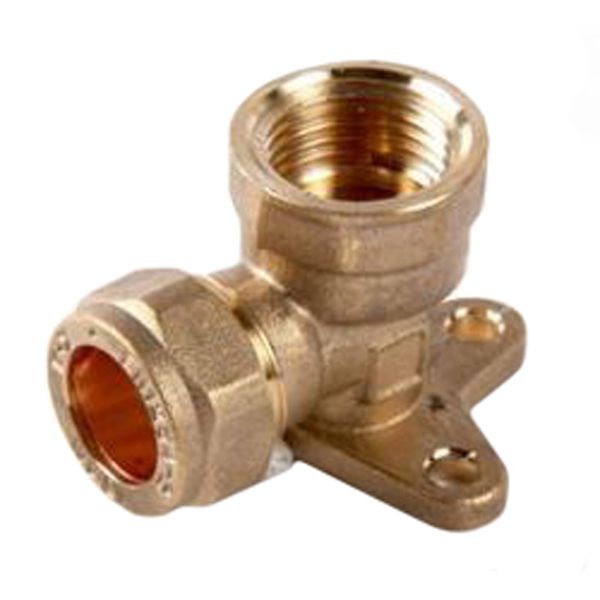 Cotovelo de placa de parede AG 15 mm x 1/2" fêmea