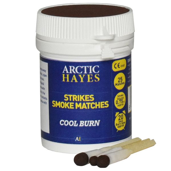 Arctic Hayes Smoke Matches em pote com 25 unidades